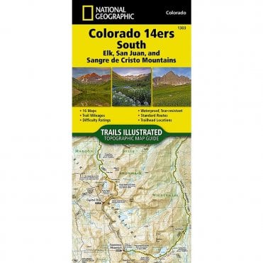 Colorado 14ers South %5BSan Juan, Elk, and Sangre de Cristo Mountains%5D Trail Map - Nat Geo 1303