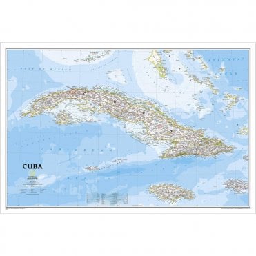 Cuba Political Wall Map (36 x 24 inches)