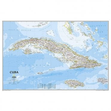 Cuba Political Wall Map - Laminated (36 x 24 inches)