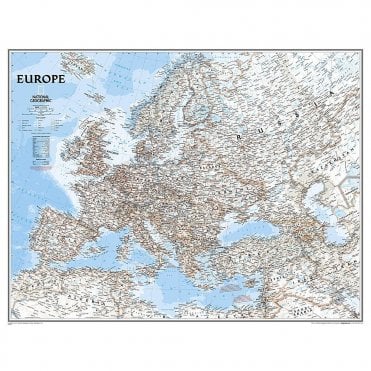 Europe Political Enlarged Wall Map (46 X 35.75 Inches)