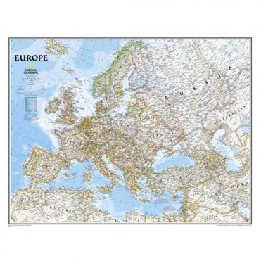 Europe Political Wall Map (30.5 x 23.75 inches)