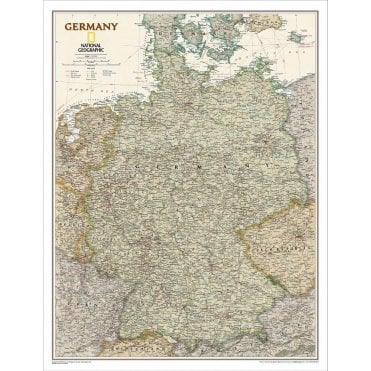 Germany Political Antique Style 'Executive' Wall Map (23 x 30 inches)