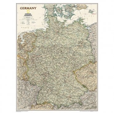 Germany Political Antique Style 'Executive' Wall Map - Laminated (23 x 30 inches)