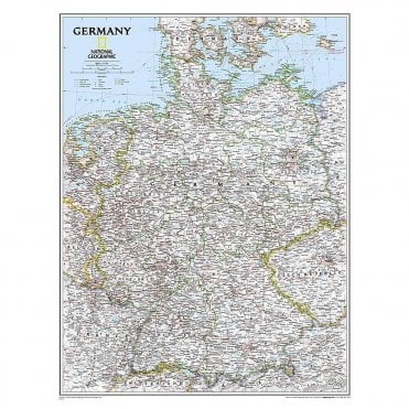Germany Political Wall Map (23.5 x 30.25 inches)