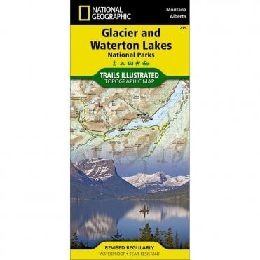 Glacier and Waterton Lakes National Parks Trail Map - Nat Geo 215