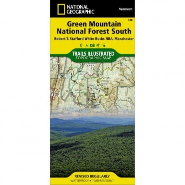 Green Mountain National Forest South %5BRobert T. Stafford White Rocks National Recreation Area, Manchester%5D Trail Map - Nat Geo 748