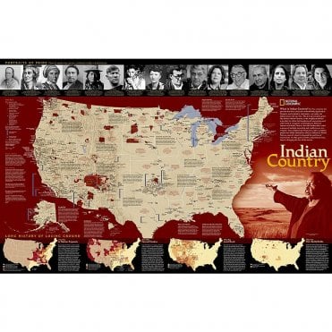 Indian Country Wall Map (31.25 x 20.25 inches)