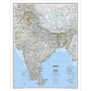 India Political Wall Map - Laminated (23.5 x 30.25 inches)