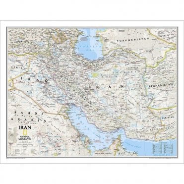 Iran Political Wall Map (30.25 x 23.5 inches)