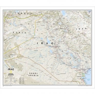 Iraq Political Wall Map (28.25 x 24.25 inches)
