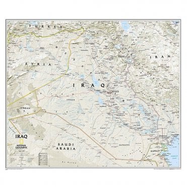 Iraq Political Wall Map - Laminated (28.25 x 24.25 inches)