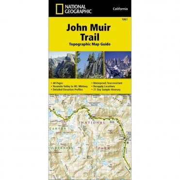 John Muir Trail Topographic Map Guide Trail Map - Nat Geo 1001
