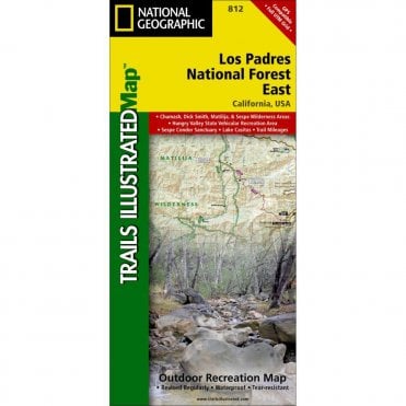 Los Padres National Forest East Trail Map - Nat Geo 812