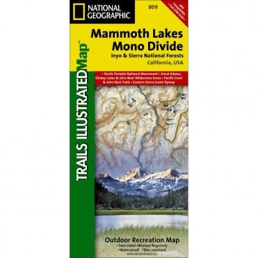Mammoth Lakes, Mono Divide %5BInyo and Sierra National Forests%5D Trail Map - Nat Geo 809
