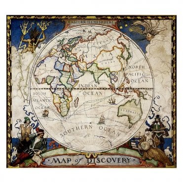 Map of Discovery, Eastern Hemisphere Wall Map (19 x 21 inches)
