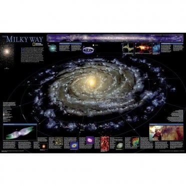 The Milky Way Wall Map - Laminated (31.25 x 20.25 inches)