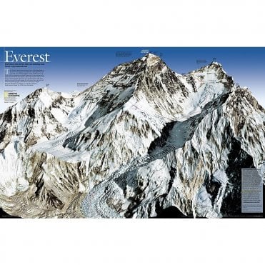 Mount Everest 50th Anniversary: 2 sided Wall Map (31.25 x 20.25 inches)