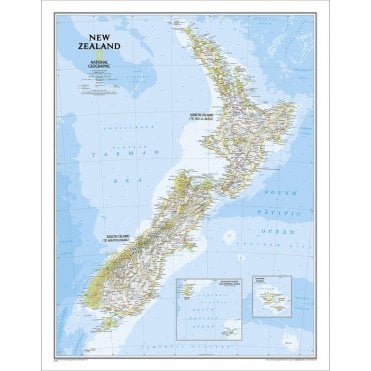 New Zealand Political Wall Map (23.5 x 30.25 inches)