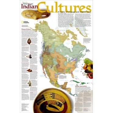 North American Indian Cultures Wall Map (23.25 x 35.75 inches)