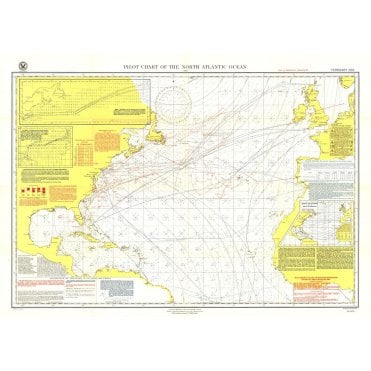 Pilot Chart of the North Atlantic Ocean - Published 1903