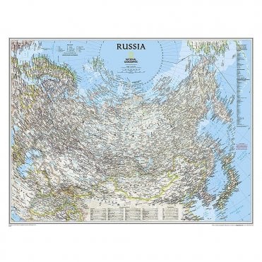 Russia Political Wall Map (30.25 x 23.5 inches)