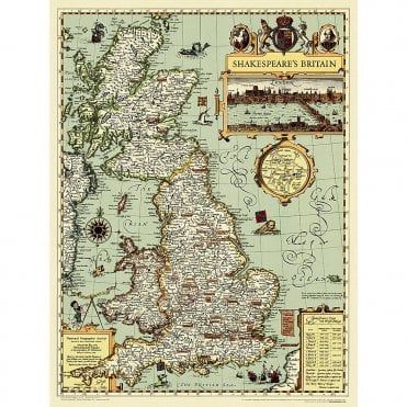 Shakespeare's Britain Wall Map (19.25 x 25.5 inches)