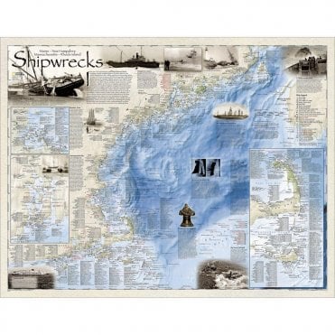 Shipwrecks of the Northeast Wall Map (36 x 28 inches)