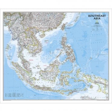 Southeast Asia Political Wall Map -  (38 x 32 inches)