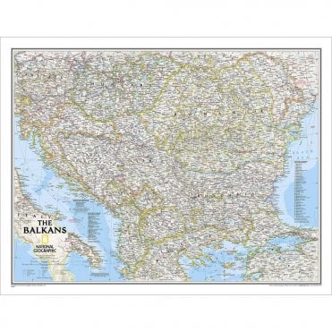 The Balkans Political Wall Map - Laminated (30.25 x 23.5 inches)