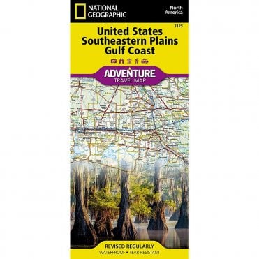 United States, Southeastern Plains and Gulf Coast Adventure Map - Nat Geo 3125