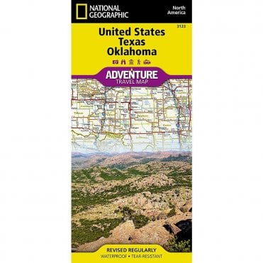 United States, Texas and Oklahoma Adventure Map - Nat Geo 3123