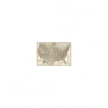 USA Antique Political Laminated Wall Map