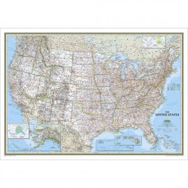 United States Political Wall Map (43.5 x 30.5 inches)