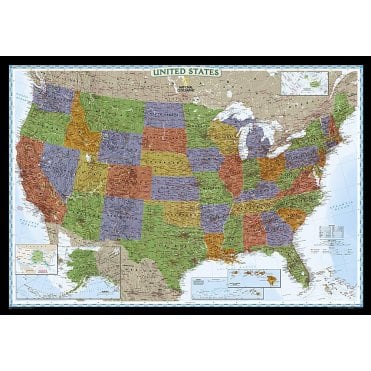United States Decorator Wall Map - Laminated (43.5 x 30.5 inches)
