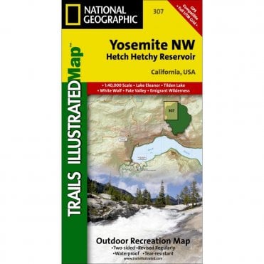 Yosemite NW: Hetch Hetchy Reservoir Trail Map - Nat Geo 307