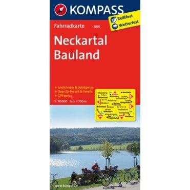 Neckar Valley, Bauland | Kompass cycling map 3091
