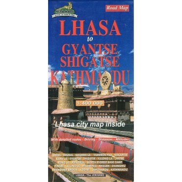 Lhasa to Gyantse, Shingatse & Kathmandu. Nepa Map CR706