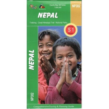 Nepal Country Touring & Planning Map - Medium (1:850k). Nepa Map NP302