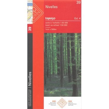 Nivelles - Belgium IGN Topo map 39