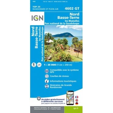 Nord Basse-Terre (Guadeloupe) - IGN map 4602 GT