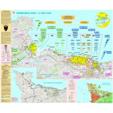Normandy D-Day Laminated Wall map