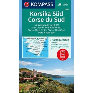 Northern Corsica, GR20 long distance trail (3 map set) | Kompass hiking map 2251