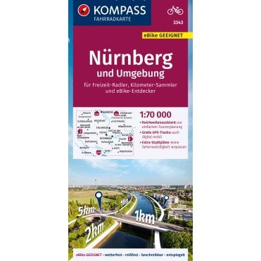 Nuremberg and Environs | Kompass cycling map 3341