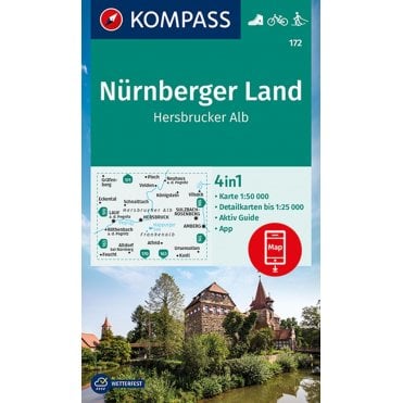 Nuremberg country, Hersbrucker Alb | Kompass hiking map 172