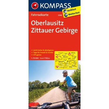 Oberlausitz, Zittau Mountains | Kompass cycling map 3086