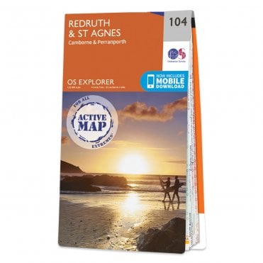 Ordnance Survey Explorer Active map 104 - Redruth & St Agnes (Waterproof)