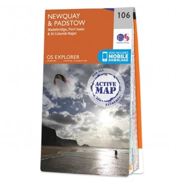 Ordnance Survey Explorer Active map 106 - Newquay & Padstow (Waterproof)