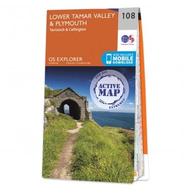 Ordnance Survey Explorer Active map 108 - Lower Tamar Valley & Plymouth (Waterproof)