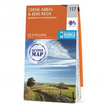 Ordnance Survey Explorer Active map 117 - Cerne Abbas & Bere Regis (Waterproof)