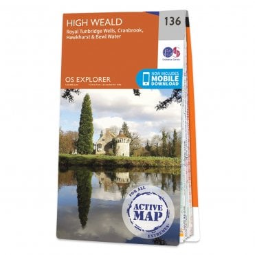 Ordnance Survey Explorer Active map 136 - High Weald (Waterproof)